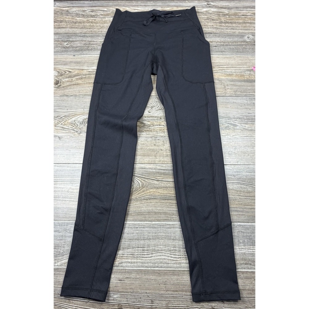 Glyder Women's M Drawstring Street Leggings Elastic Black Gym Yoga Athleisure